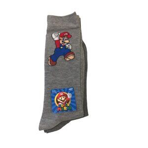 Super Mario Mushroom GET A LIFE Men's Socks Size 10-13 Set of 2